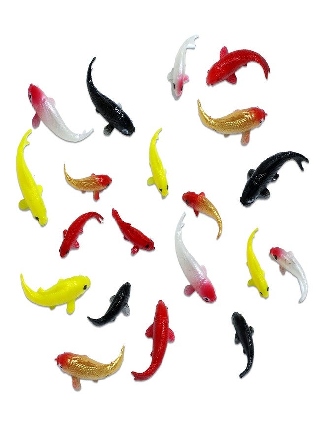 Gabrella 20 Pcs Mini Koi Fish Goldfish Figurines Miniature Tiny Carps Garden Supplies, Little Fake Goldfish, Plastic Fish Figures Small Goldfish Miniature Carp Ornament - Image 1